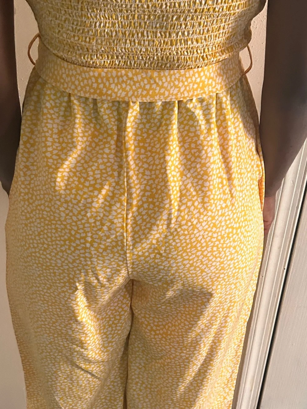 SHEIN Girls Yellow Micro Dot Pajama Bottoms